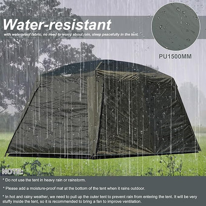 Vidalido 4-6 Person Camping Tent with 3 Door 2 Room Large Family Cabin Tents, Double Layer Waterproof Portable Glamping Tent, Big Tents for Outdoor Camping Hiking and Backpacking