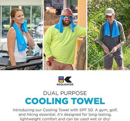 KOOLGATOR SPF 30 Cooling Towel for Face & Neck - Cooling Towels for Sports, Athletes, Gym, and Hot Weather - Men, Women & Kids
