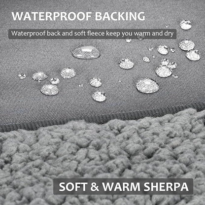 Tirrinia Outdoors Waterproof Throw Blanket, 66”x 90” Sherpa Fleece Stadium Windproof Mat for Boat, Traveling, Camping, Hiking, Football - Machine Washable