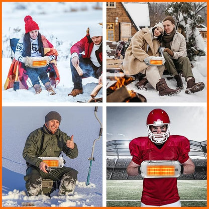 Heated Hand Warmer Pouch, 10000mAh Electric Heated Hand Muff, Rechargeable Portable Power Bank Hand Warmer with 3 Levels Heating for Football, Hunting,Fishing,Camping.(Grey)