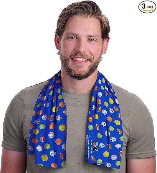 KOOLGATOR SPF 30 Cooling Towel for Face & Neck - Cooling Towels for Sports, Athletes, Gym, and Hot Weather - Men, Women & Kids