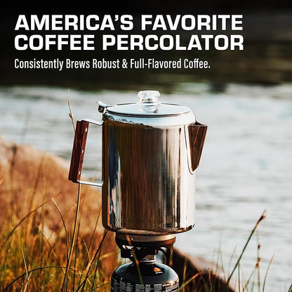 COLETTI Bozeman Percolator Coffee Pot — Camping Coffee Pot, Camping Coffee Makers – America’s Favorite Percolator – NO Aluminum or Plastic [12 cup]