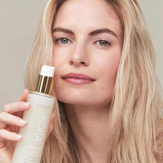KORA Organics Milky Mushroom Oil Cleanser, Cleanse & Nourish, Certified Organic, Cruelty Free, 5.07 oz