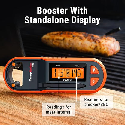 Thermopro TempSpike Plus 600FT Wireless Meat Thermometer with Upgraded Thinner Probe, Meat Thermometer Wireless with Standalone LCD Screen, Bluetooth Thermometer for BBQ Oven Grill Smoker Thermometer