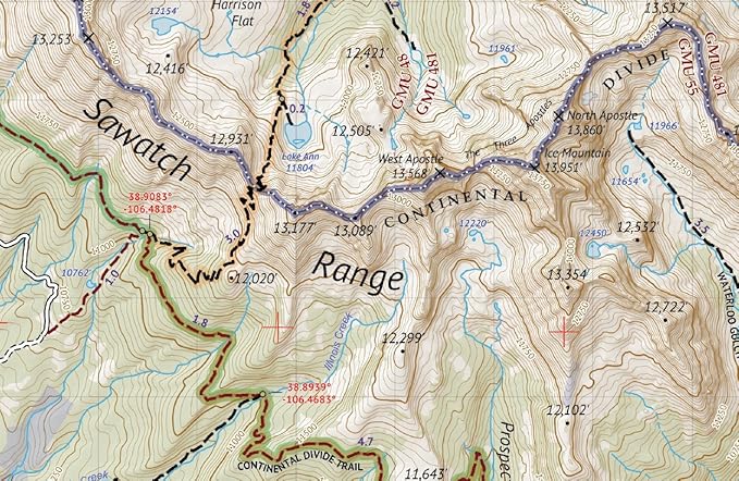 Collegiate Peaks Wilderness - Colorado Topographic Hiking Map (2018)
