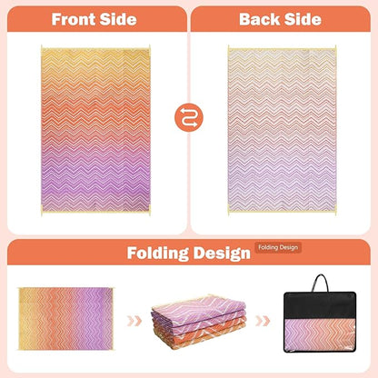 Lahome Colorful Waterproof Outdoor Rug 8x10, Reversible Outdoor Plastic Straw Rug for Patios, Outside RV Mat Carpet for Deck Porch Backyard Balcony Picnic Trailer (Orange/Purple, 8' x 10')
