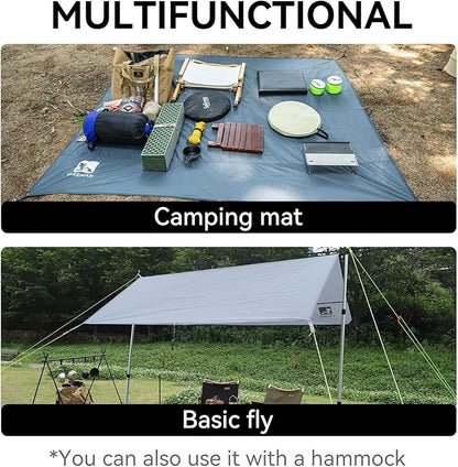 Hikeman Tent Footprint - Waterproof Camping Tarp, Heavy Duty Tent Floor Saver, Ultralight Ground Sheet Mat for Hiking, Backpacking, Hammock, Beach - Storage Bag Included(PU3000mm,140 * 210CM)