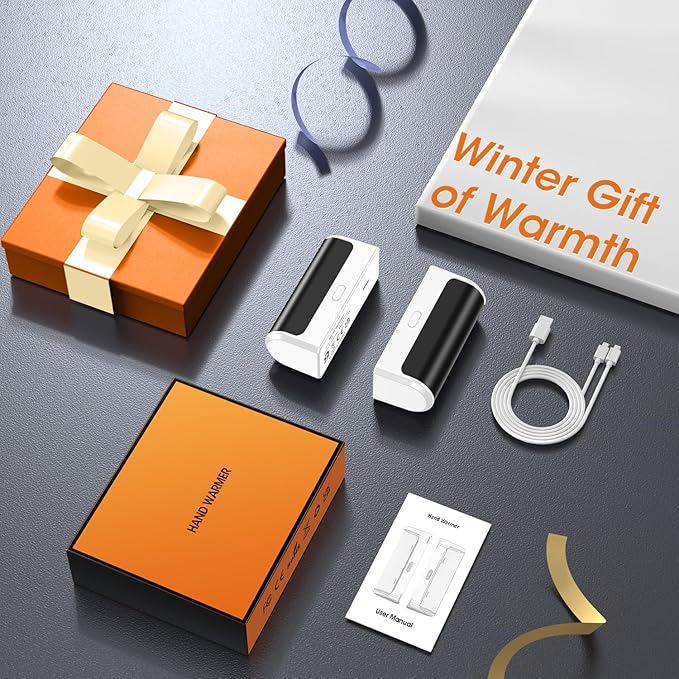 Magnetic Hand Warmers Rechargeable 2 Pack 6000mAh Electric Portable USB Hot Pocket Sized Hand Warmer 18Hrs Long Heating Heater Therapy Gifts for Men Women Camping,Hunting,Golf,Travel Essentials
