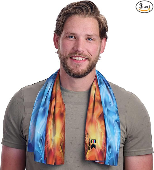 KOOLGATOR SPF 30 Cooling Towel for Face & Neck - Cooling Towels for Sports, Athletes, Gym, and Hot Weather - Men, Women & Kids