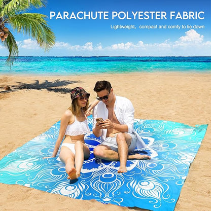 BYDOLL Beach Blanket 78''X81'' 4-7 Adults Oversized Lightweight Waterproof Sandproof Blanket for Beach Large Picnic Mat Travel Camping