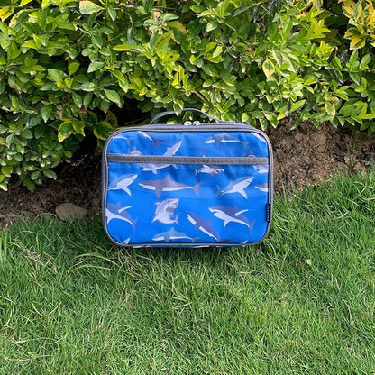 FlowFly Kids Lunch box Insulated Soft Bag Mini Cooler Back to School Thermal Meal Tote Kit for Girls, Boys, Shark