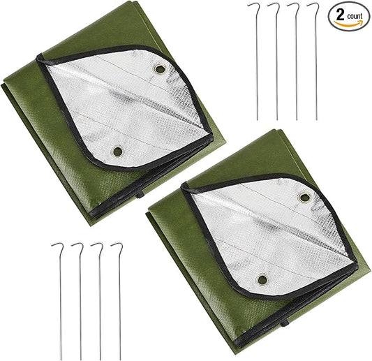 Kingdder Heavy Duty Emergency Blankets for Survival Insulated Thermal Reflective Tarp Thermal Blanket for Camping Reusable Infrared Blocked Emergency Blankets for Rescue Car Camping Hiking