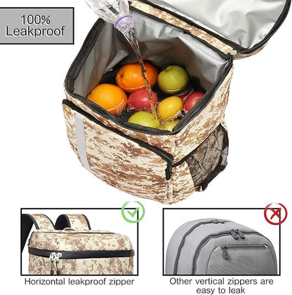 SEEHONOR Insulated Cooler Backpack Leakproof Soft Cooler Bag Lightweight Backpack with Cooler for Lunch Picnic Hiking Camping Beach Park Day Trips 45 Cans