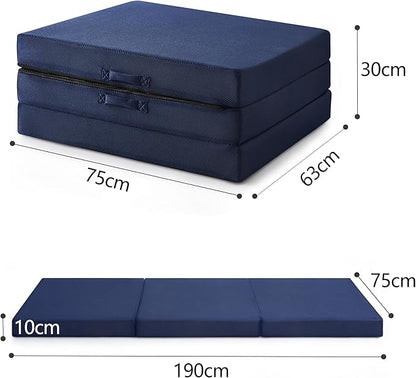Sleeping Mats for Adults,Memory Foam Camping Folding Pad,Floor Trifold Mattress,Machine Washable Cover,Guest Bed