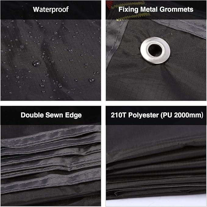 REDCAMP Ultralight Tent Footprint, PU 2000 Waterproof Camping Tent Tarp with Drawstring Carrying Bag, Waterproof Camping Tarp for Outdoor Hiking Camping