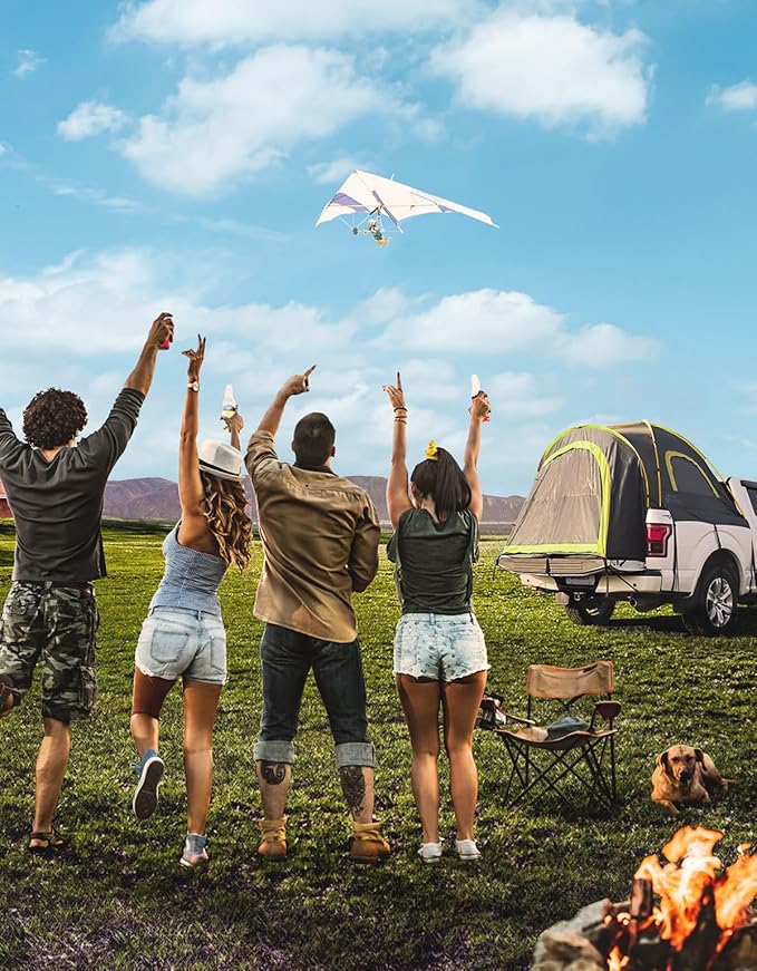 JOYTUTUS Pickup Truck Tent 5ft 2.0, Waterproof PU2000mm Double Layer for 2 Person, Portable Truck Bed Tent with Rainfly, Green, Aluminum Pole