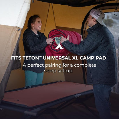 Teton Camping Cot with Patented Pivot Arm, Folding Camping Cot, Durable Heavy Duty Canvas, Comfortable Sleeping Bed for Adults, Portable