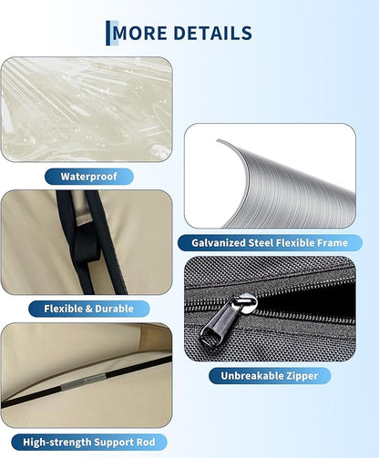 6x6 Ft Outdoor All Weather Pop Up Tent, 2-3 Person Instant Tent Shelter, Rainproof Camping Sun Shelter Coldproof & Windproof for Patio, Backyard, Deck, Sports Events, Beige