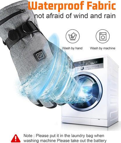 Heated Gloves,Electric Heated Gloves for Men Women,5000mAh Rechargeable Battery 3 Temperature Setting Levels,Touchscreen Hand Warmer for Skiing Hiking Cycling Hunting Fishing Motorcycl