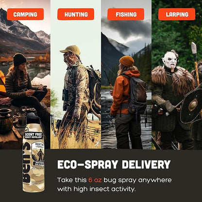 Ben's Hunting Formula - Tick & Mosquito Repellent for Up to 12 Hours of Protection - 20% Picaridin Bug Spray with EcoSpray Fine Mist Sprayer - Sweat-Resistant - 6 oz (3 Pack)