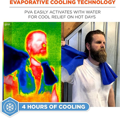 Ergodyne Chill Its 6602 Cooling Towel, Long Lasting Cooling Relief Orange 29.50" x 13.00"
