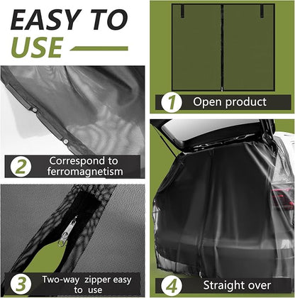 Yahenda 5 Pcs Car Camping Tailgate and Window Shades Set Car Camping Net Screen for Windows Stretchy Front Rear Sun Shade Breathable Stretch Window Screen for Privacy Mosquito(XL)