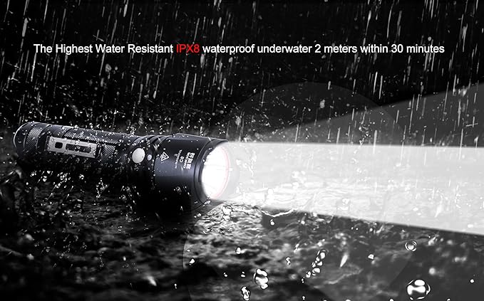 Small Tactical Flashlight, Waterproof, Military Grade, 900 Lumen, 5.51 in Length, 4.5oz Weight, Dual Switch, 18650 Battery (Not Included), 1 Year Free Replacement