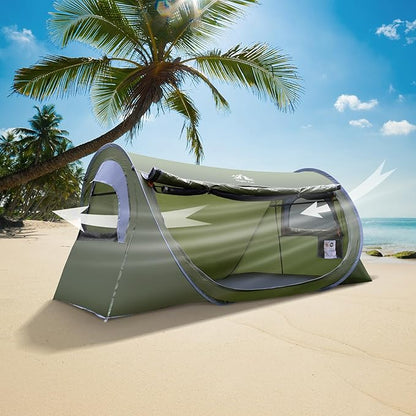 Night Cat Pop-up Camping Tent: 1 2 Person Tent Waterproof Instant Easy Setup Tunnel Tent