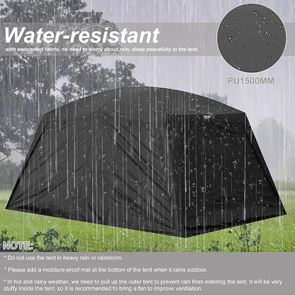 Vidalido 4-6 Person Camping Tent with 3 Door 2 Room Large Family Cabin Tents, Double Layer Waterproof Portable Glamping Tent, Big Tents for Outdoor Camping Hiking and Backpacking