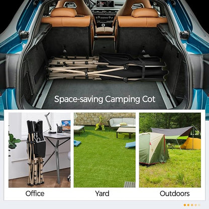 Yaheetech Folding Camping Cot, Portable Military Canvas Sleeping Bed, Outdoor Comfortable Lightweight Bed with Carry Bag for Hiking, Backpack Travel, Home & Office