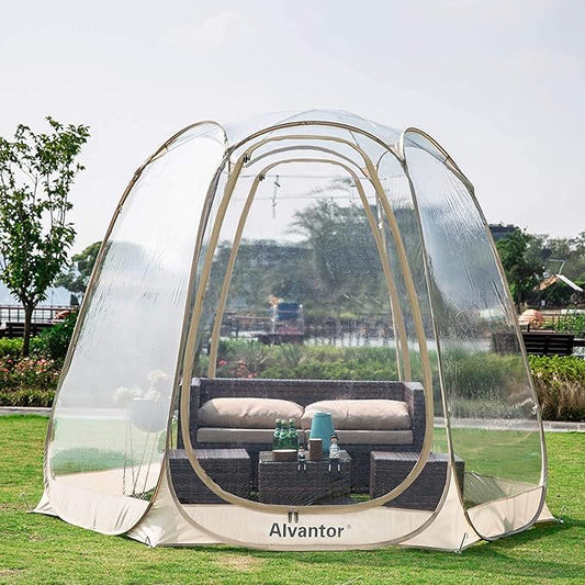 Alvantor Pop Up Bubble Tent - Large Oversize Weather Proof Pod - Cold Protection Camping Tent - Winter Tent Beige