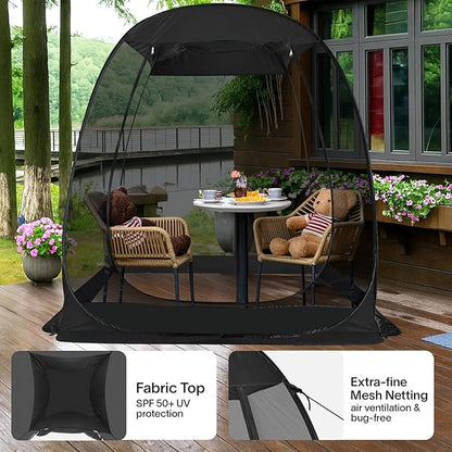 Alvantor Screen House Gazebo, 6-10-15 Person Pop Up Igloo Screened Canopy Tent with Mosquito Netting Sides, Instant UV Resistant Sun Shelter for Garden, Patio, Backyard