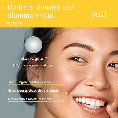 Suki Skincare Nourishing Facial Oil - With Sunflower, Safflower, Grape Seed Oils - Deeply Hydrates & Nourishes Dry Skin In Need - 15 ml