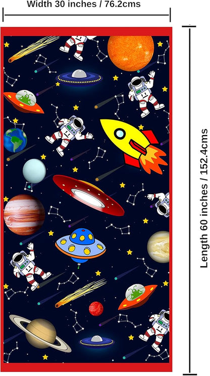 Microfiber Beach Towel for Kids - Thin and Large (30"x60") - Space - Absorbent, quick dry, sand free, lightweight, blanket - toddler, girls, boys - For Sports, Pool, Picnic, Camping, Travel, Swim