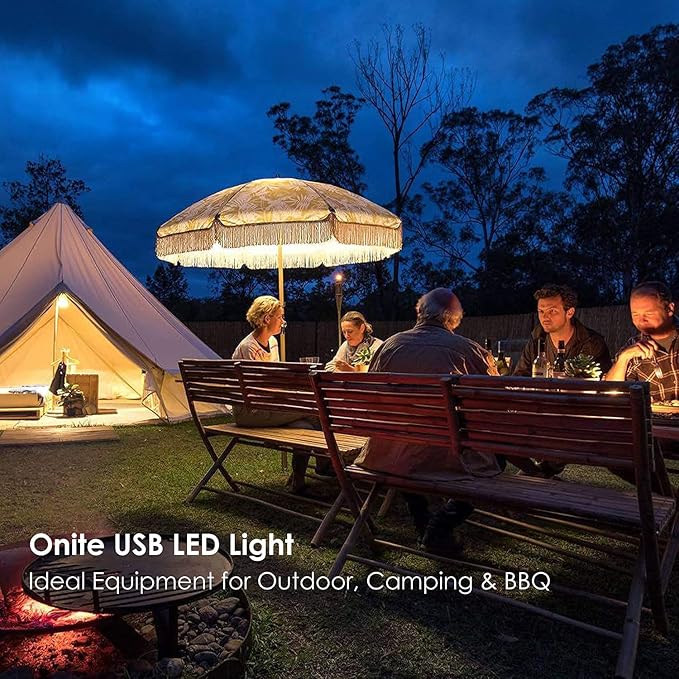 Onite 2-Pack USB LED Light Bulb | 2700K Warm White | Emergency Backup Lighting for Camping, RV, Garage, and Power Outage Preparedness