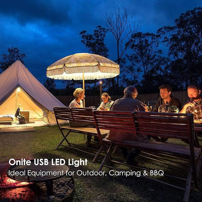 Onite 2-Pack USB LED Light Bulb | 2700K Warm White | Emergency Backup Lighting for Camping, RV, Garage, and Power Outage Preparedness