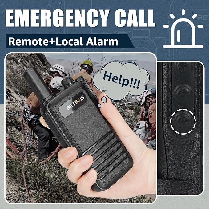 Retevis RB47 Waterproof Walkie Talkies, Portable FRS Two-Way Radios, Mini, VOX, Emergency Alarm, 2 Way Radio Long Range for Outdoors Camping (3 Pack)