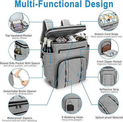 Backpack Coolers Insulated Leak Proof, 45 Cans Beach Cooler Backpack, Large Capacity Ice Chest Backpack, Waterproof Soft Cooler Bag Lunch Backpack for Men Women Camping Hiking
