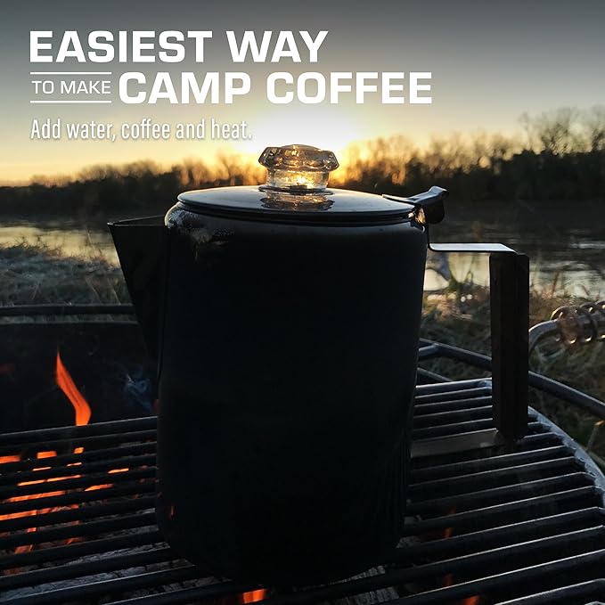 COLETTI Bozeman Percolator Coffee Pot — Camping Coffee Pot, Camping Coffee Makers – America’s Favorite Percolator – NO Aluminum or Plastic [12 cup]