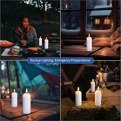 10Pack 15H+ Emergency Candles Long Burning Survival [20H+ Inside Candle Lanterns], 3“ Unscented White Pillar Candle, Survival Candles for Power Outage, Camping, Hurricane