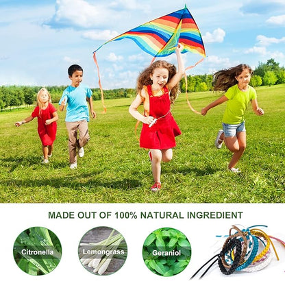 12 Pack Mosquito Repellent Bracelets, Solid Color Individually Wrapped Leather Insect & Bug Repellent Wrist Bands for Kids & Adults Outdoor Camping Fishing Traveling