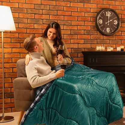 0 Degree Flannel Double Sleeping Bag for Adults, Couples or Family - Winter Queen Size Waterproof & Warm 2-Person Sleeping Bag for Cold Weather Camping, RV Travel