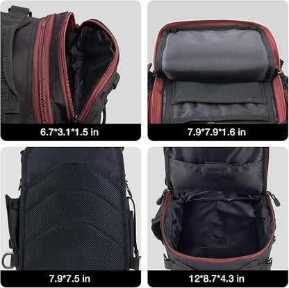 Piscifun Tackle Bag With Rod & Gear Holder - Lightweight Sling Storage Bag, Outdoor Shoulder Pack for Fishing, Hiking, Hunting