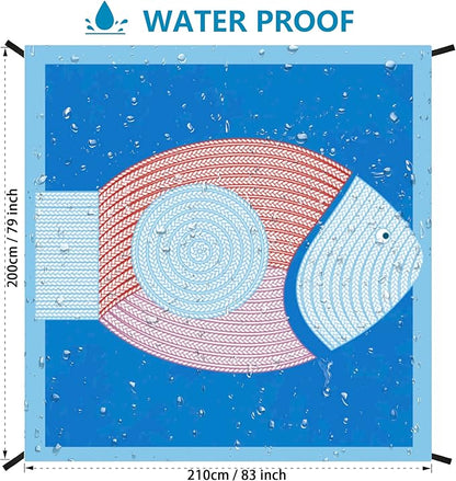 AISPARKY Beach Blanket Waterproof Sandproof Quick Drying Beach Mat Extra Large Outdoor Picnic Blanket for Travel Camping Hiking