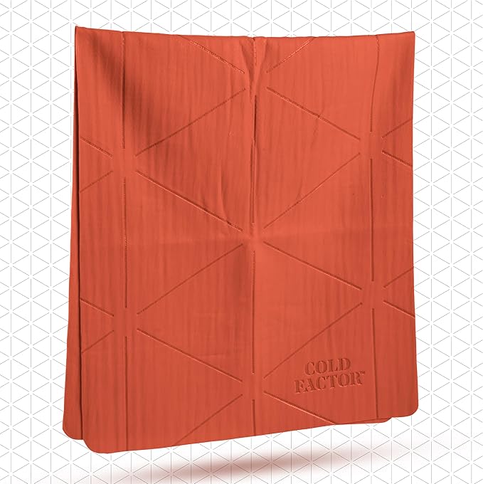 COLD FACTOR Cooling Neck Towel - PVA Premium Cooling Towel Lasting Up to 5 Hours Cooling Ice Towels for Neck and Face-Neck Cooler with UPF 50+-Soft and Machine Washable-13" x 29.5" (Orange)