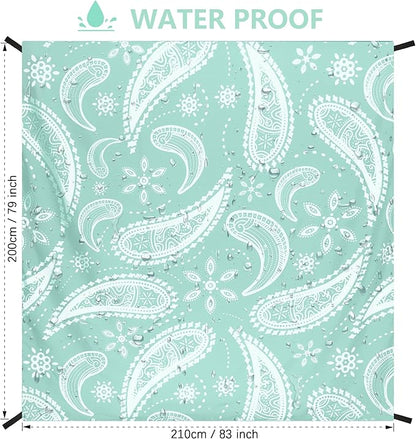 Beach Blanket Waterproof Sandproof Extra Large Beach Mat 79" X 83"/120"x108"for 1-8 Adults Quick Drying Durable Outdoor Picnic Mat for Beach Travel Camping Hiking