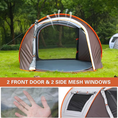 EchoSmile Instant Pop Up Camping Tent, 2/4/6 Person, Easy Setup Tent, Water Resistant Dome, Portable with Carry Bag