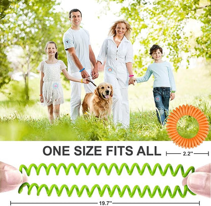 Mosquito Repellent Stickers 240 Pcs Natural Mosquito Patches for Kids and Adults with 5 Pack Individually Wrapped Mosquito Repellent Bracelets for Outdoor Camping Traveling Fishing