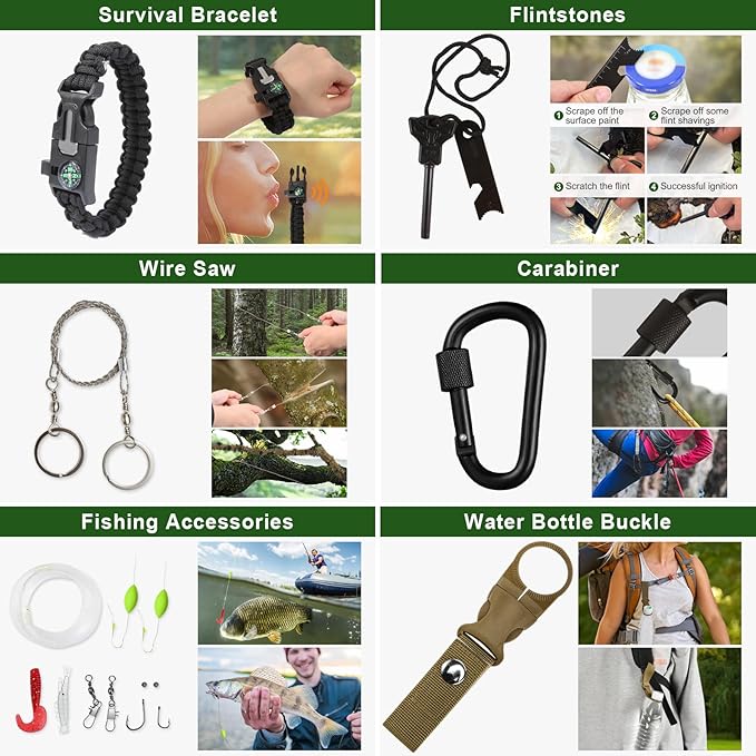 Gifts for Men Dad Him Husband Fathers Day - Survival Kit - Survival Gear and Equipment- Camping Accessories Cool Gadget Birthday Day Gifts for Men Husband Guy