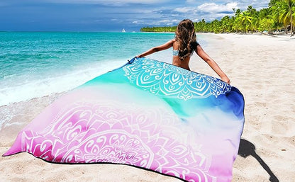 Beach Blanket Waterproof Sandproof Extra Large Beach Mat 79" X 83"/120"x108"for 1-8 Adults Quick Drying Durable Outdoor Picnic Mat for Beach Travel Camping Hiking